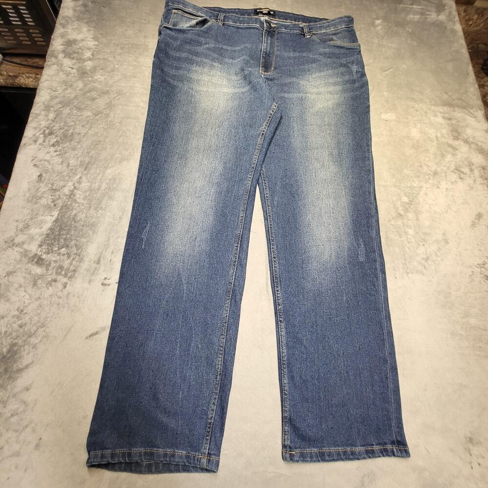 Crooks & Castles Jeans Mens 44x32 Blue Medium Wash Straight Relaxed Denim
